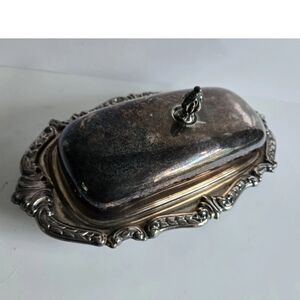 Sheridan Taunton Silversmiths Silver Butter dish Metal Butter Dish Vintage